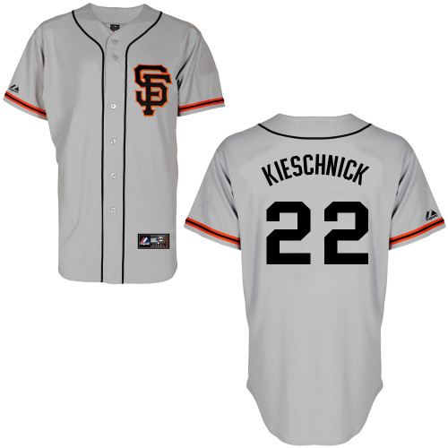 Roger Kieschnick #22 mlb Jersey-San Francisco Giants Women's Authentic Road 2 Gray Cool Base Baseball Jersey